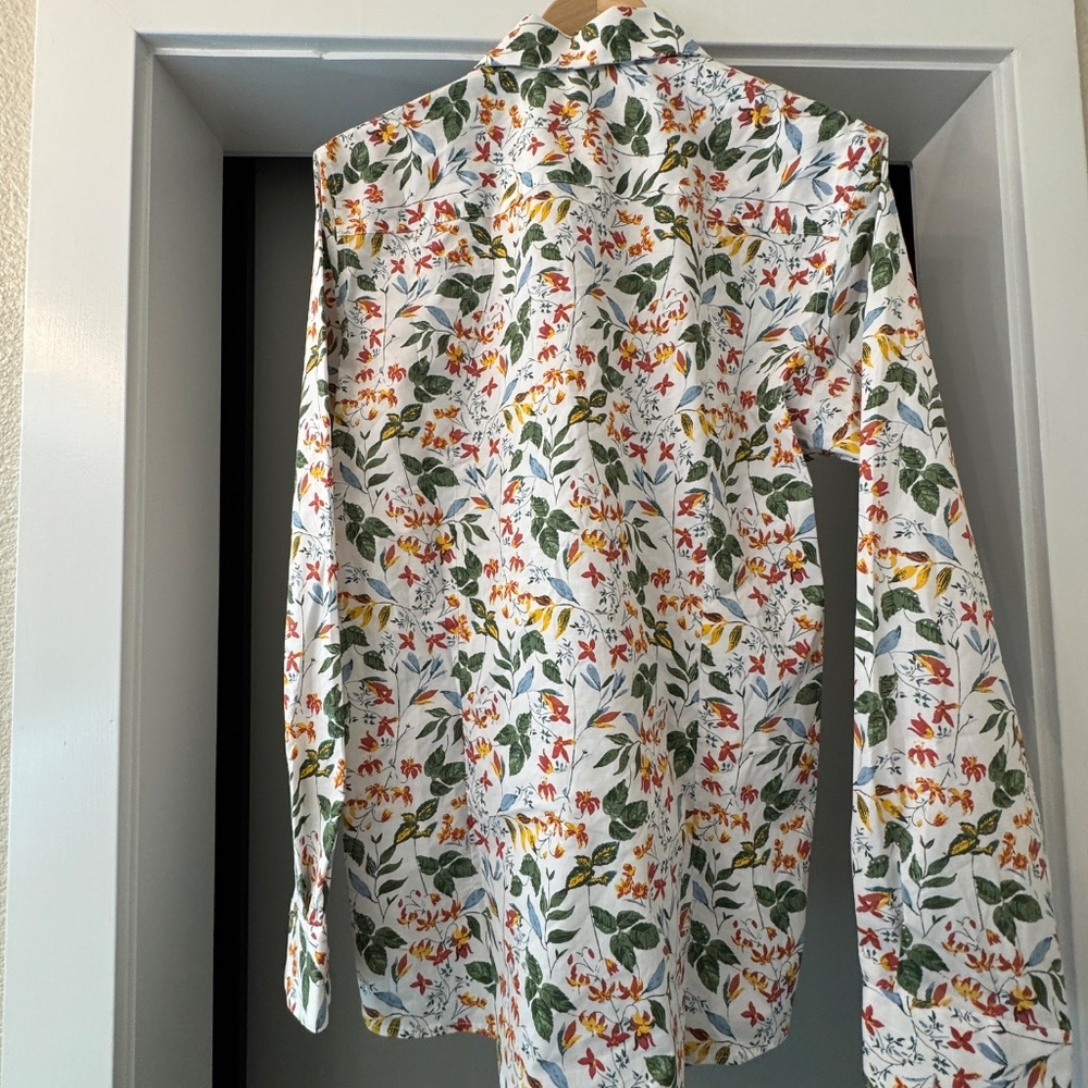 Nordstrom Bar III Floral Fun Tropical Men’s Button Down Dress Shirt - Picture 3 of 4